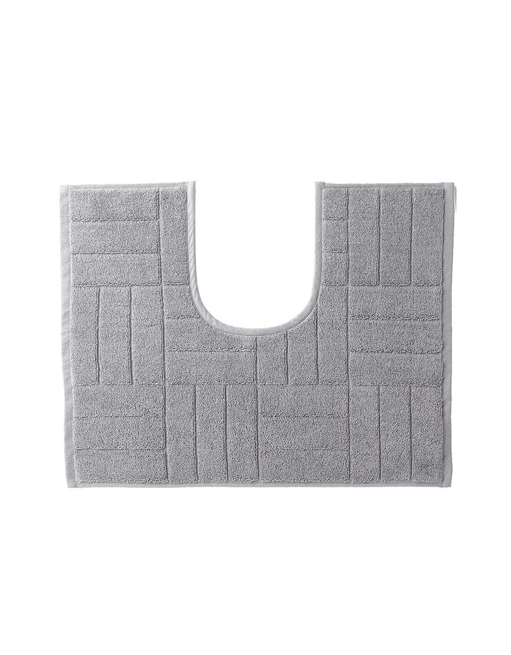 Tapis de bain éponge motif parquet (gris)