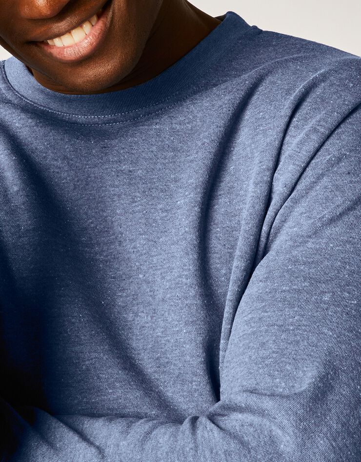 Sweat molleton col rond (bleu jean)
