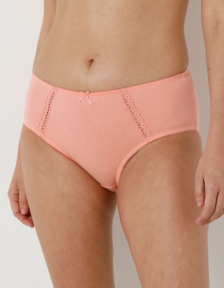 Culotte maxi en coton ajouré - Lot de 2 (gris + pêche)