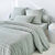Linge de lit Sacha imprim&eacute; ray&eacute; - coton 52 fils/cm&sup2; (c&eacute;ladon)
