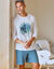T-shirt pyjama manches longues blanc (blanc)