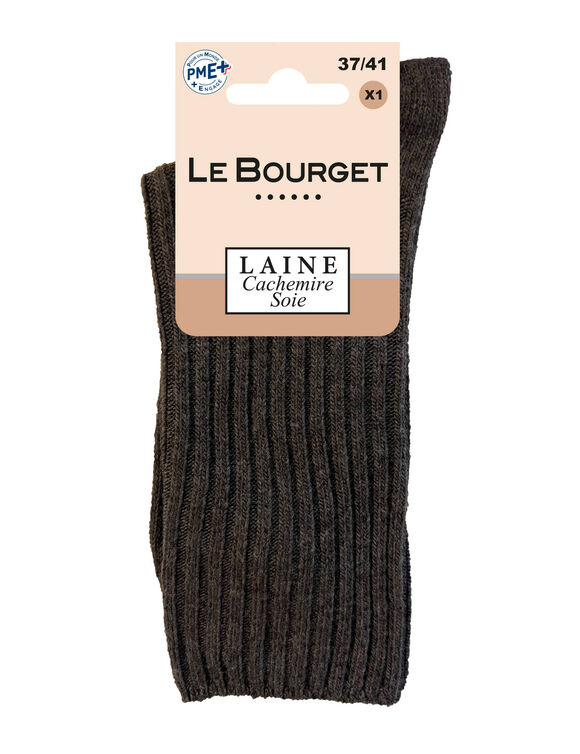 Chaussettes modal avec cachemire et soie (marron glac&eacute;)