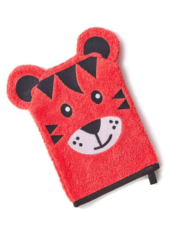 Collection éponge enfant brodée tigre - 380g/m2 (corail) Collection éponge enfant brodée tigre - 380g/m2 (corail)