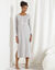 Chemise de nuit longue manches longues imprimée "étoiles" (gris)