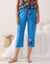 Pantacourt de pyjama en coton - uni tropical (bleu clair)
