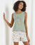 Pyjama short imprimé "Madère" (vert / beige)