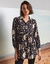 Chemise tunique imprimée (noir / écru)