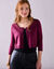 Gilet boléro boutonné, toucher doux (prune)