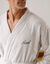 Peignoir mixte adulte uni coton éponge bouclette col kimono personnalisé (sable)