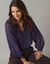 Blouse col tunisien imprimé animalier, manches longues (multicolore)