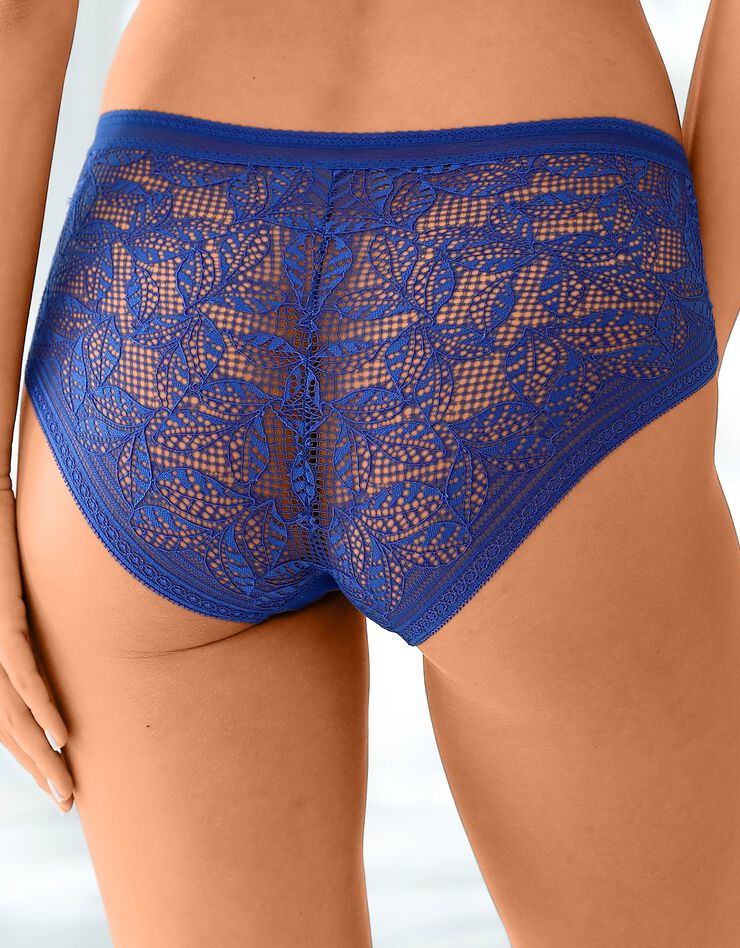 Culotte forme maxi microfibre et dentelle stretch - lot de 2 (bleu) Culotte forme maxi microfibre et dentelle stretch - lot de 2 (bleu)