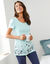 Tee-shirt base imprimée bucolique - manches courtes (aqua)