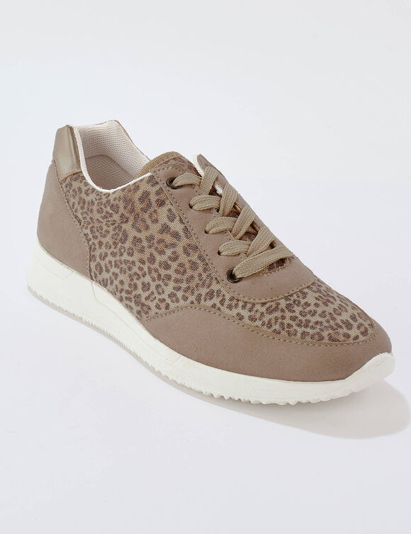 Baskets lacées spécial pieds sensibles en tissu extensible - irisé (sable)