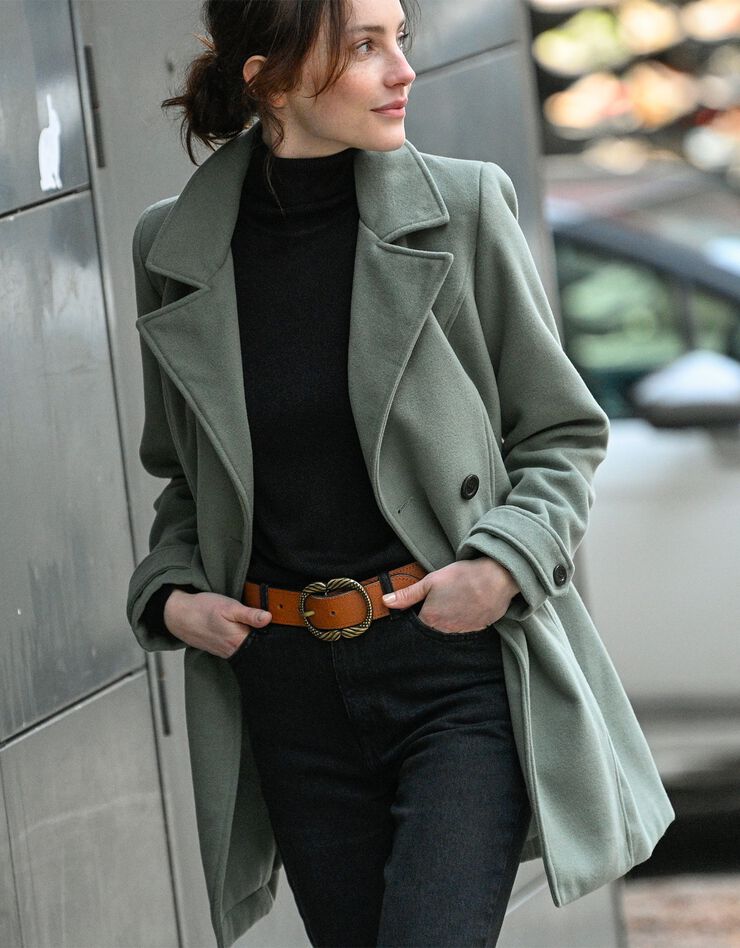 Manteau caban drap de laine (bronze) Manteau caban drap de laine (bronze)