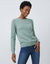 Pull col rond, laine d'agneau (vert gris&eacute;)
