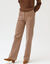 Pantalon velours coupe large taille haute, stature moyenne (beige)