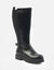 Bottes Kylie tr&egrave;s larges mollets 3XL, talon crant&eacute; et bande &eacute;lastiqu&eacute;e (noir)