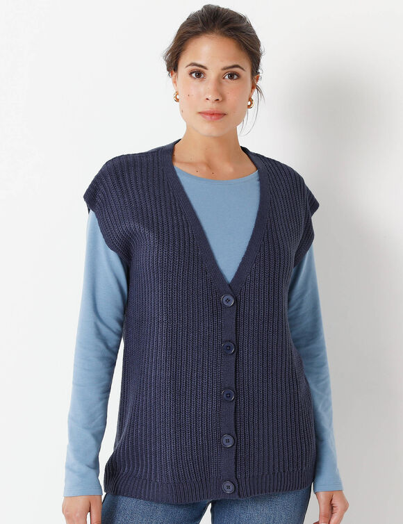 Gilet sans manches boutonné (marine)