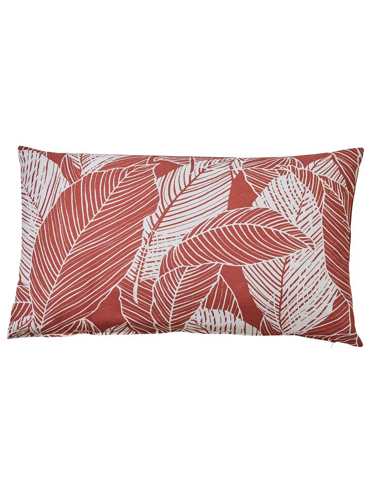 Housse de coussin carrée imprimé feuillage - lot de 2 (terracotta) Housse de coussin carrée imprimé feuillage - lot de 2 (terracotta)