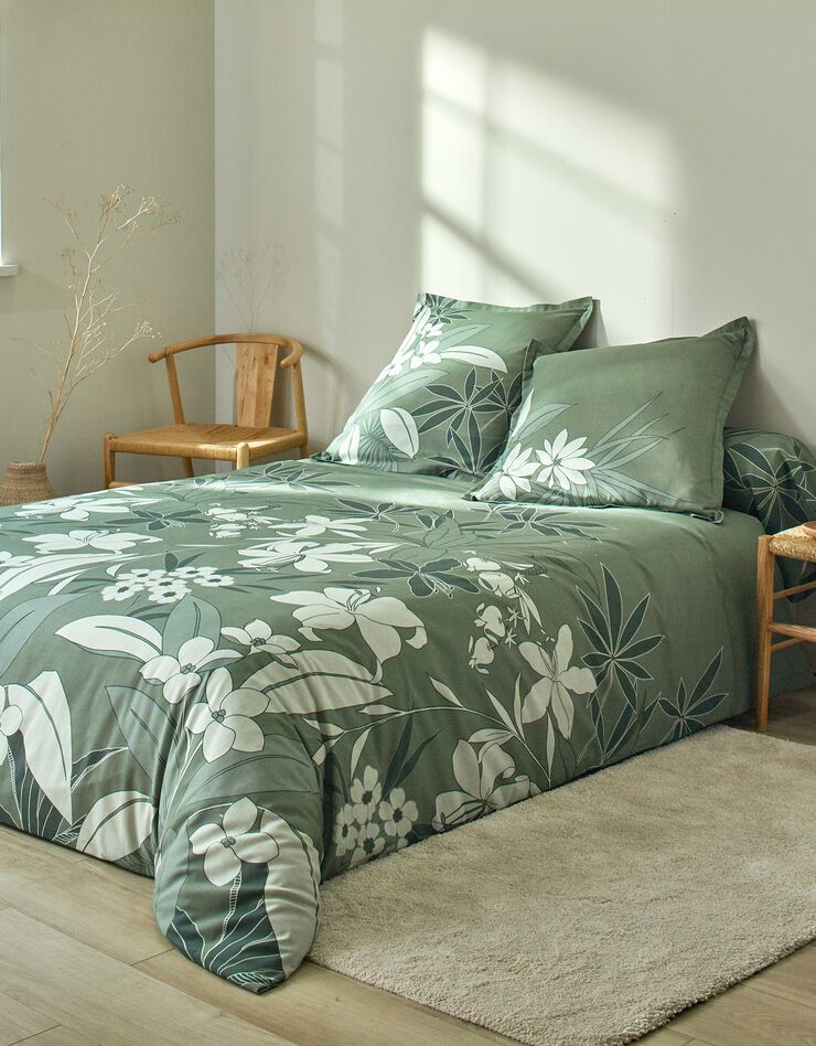 Linge de lit Émilie en coton imprimé  (vert)