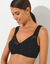 Soutien-gorge  grand maintien coton stretch ouvert devant - sans armatures  (noir)