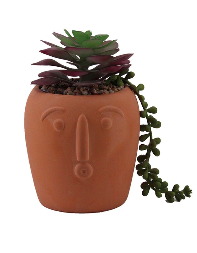 Plante artificielle et pot en terre cuite (terracotta)