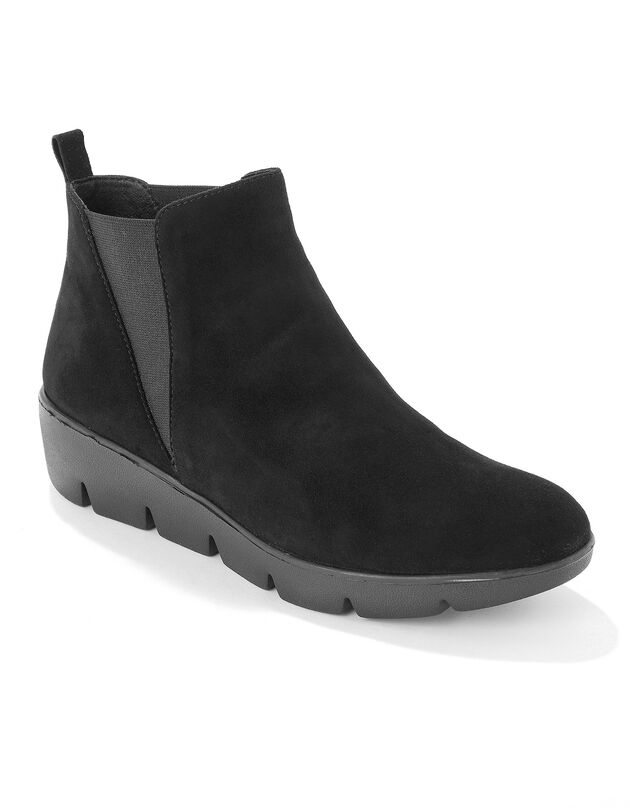 Boots compensées cuir souple certifié LWG - noir (noir)