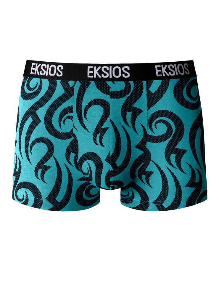 Boxer fermé fantaisie - lot de 4 (turquoise / gris) Boxer fermé fantaisie - lot de 4 (turquoise / gris)
