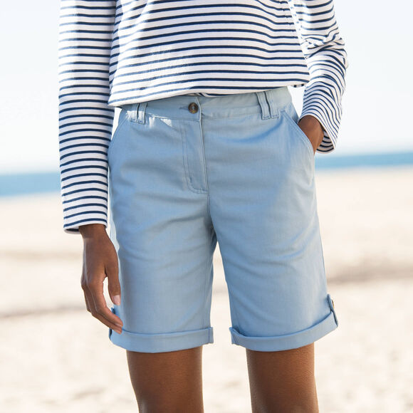 Bermuda uni longueur ajustable (bleu gris&eacute;)