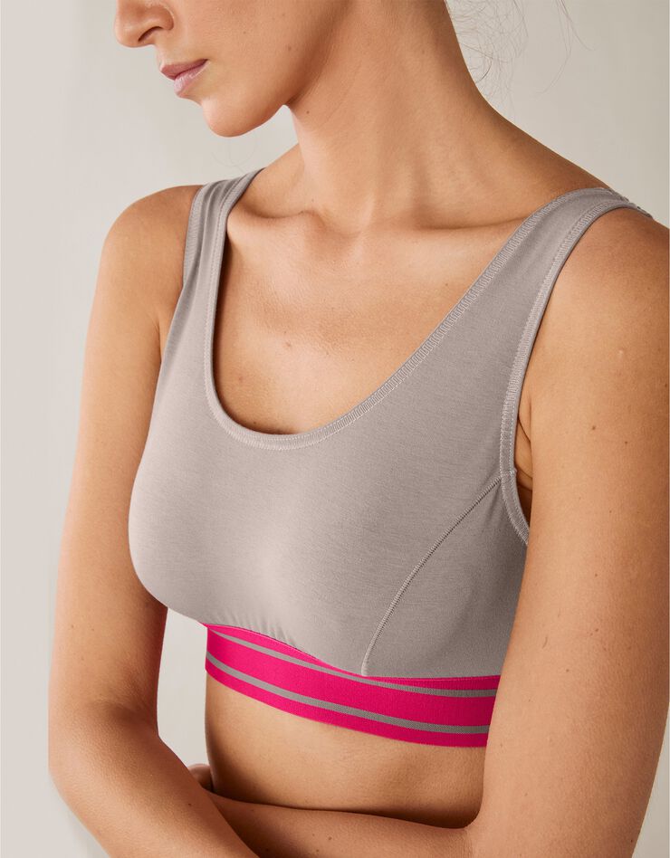 Brassière sport sans armatures - lot de 2 (fuchsia + taupe) Brassière sport sans armatures - lot de 2 (fuchsia + taupe)