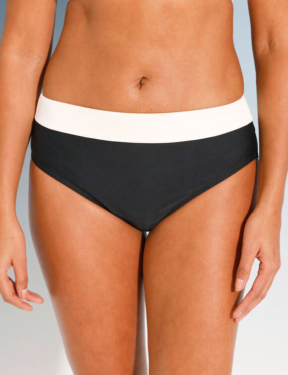 Culotte de bain forme maxi colorblock (noir / écru)