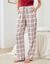 Pantalon de pyjama tissé teint carreaux (écru / rose)
