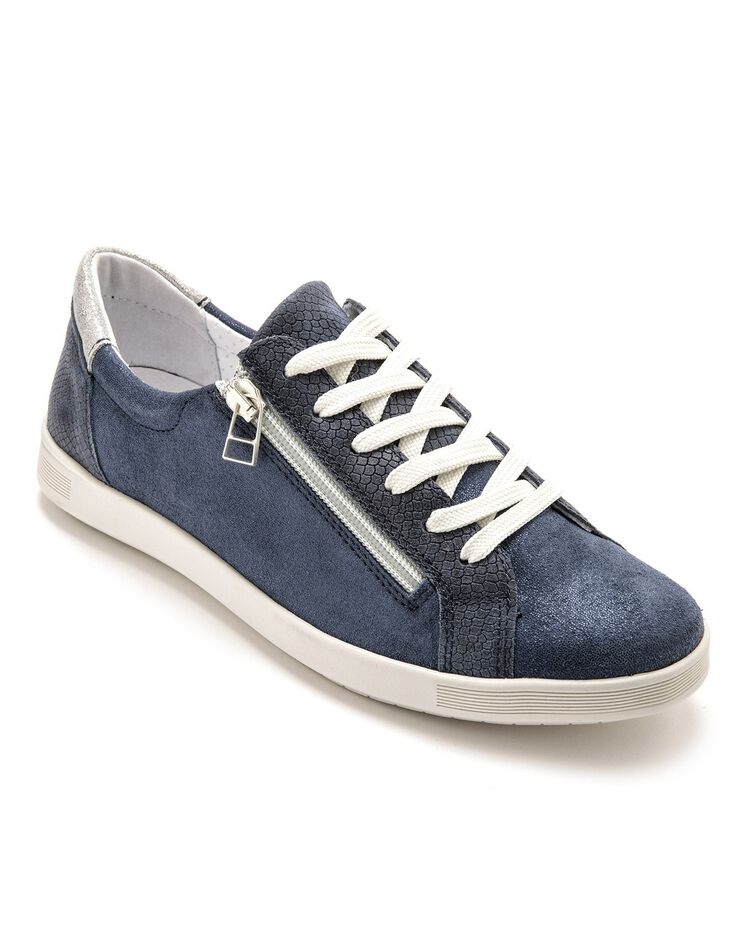Baskets cuir lacées et zippées - bleu (bleu) Baskets cuir lacées et zippées - bleu (bleu)