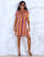 Robe-chemisier courte, crépon rayé multicolore (multicolore)