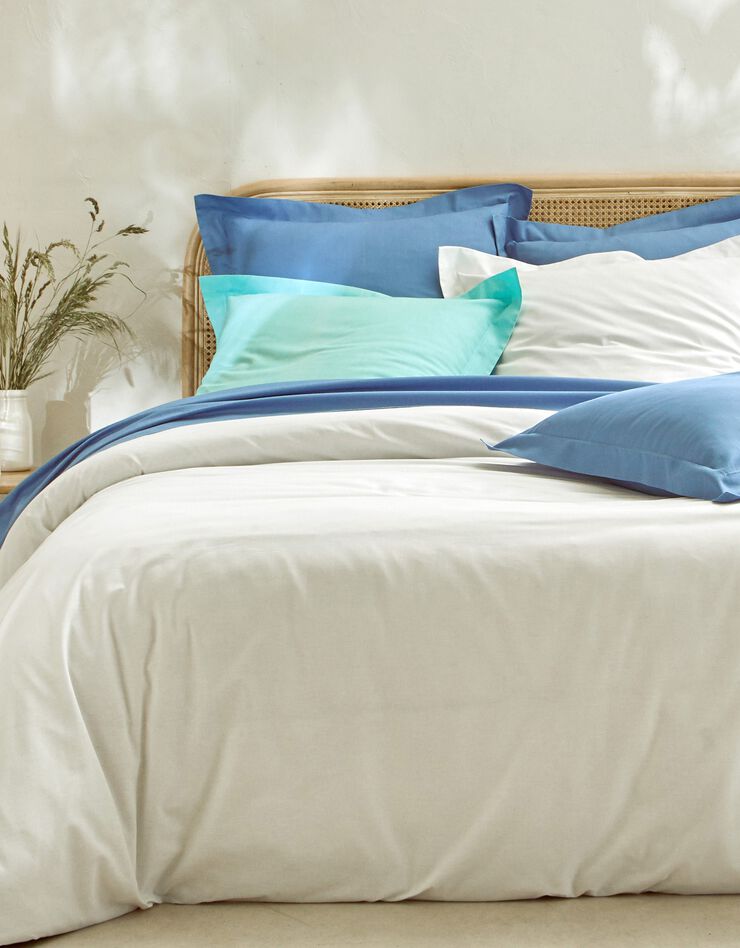 Linge de lit uni coton (blanc)