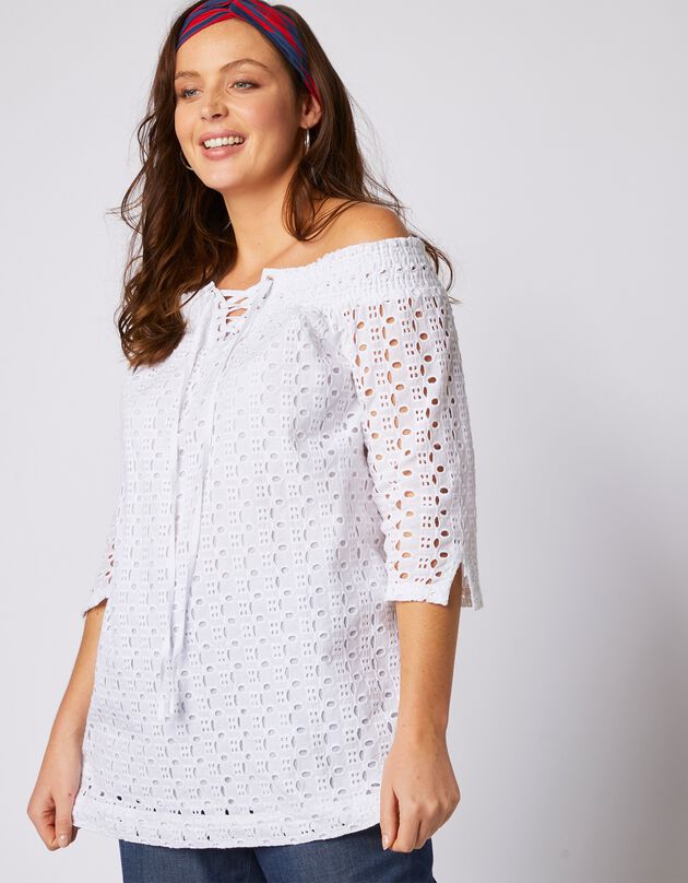Blouse broderie anglaise (blanc)
