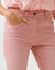 Pantalon slim, taille haute, petite stature (bois de rose)