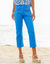 Pantacourt droit stretch (bleu azur)