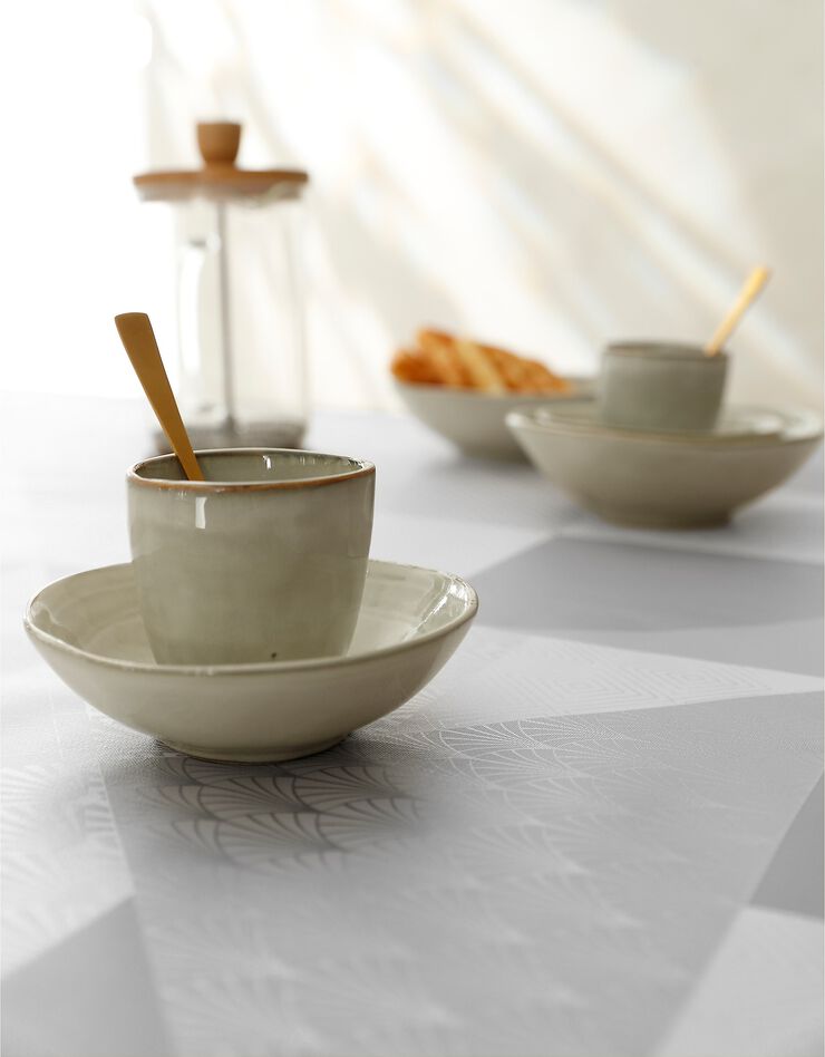 Nappe toile cirée imprimé géométrique (gris)