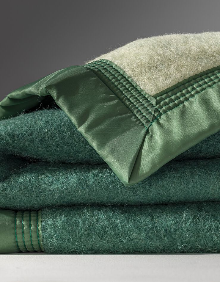 Couverture bicolore laine 800g/m2 (vert)