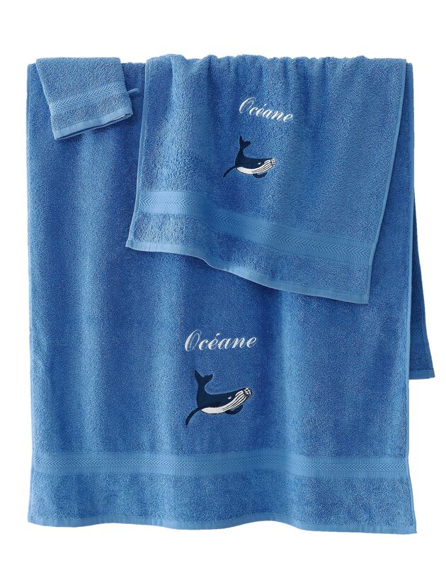 Éponge brodée baleine personnalisé - 420 g/m² (bleu dur) Éponge brodée baleine personnalisé - 420 g/m² (bleu dur)