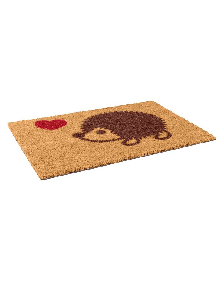 Paillasson extérieur grattoir rectangulaire motif hérisson (marron) Paillasson extérieur grattoir rectangulaire motif hérisson (marron)