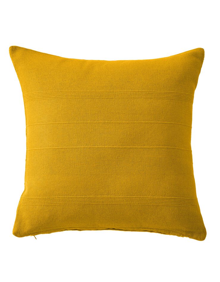 Housse coussin unie coton tissage artisanal - lot de 2 (curry) Housse coussin unie coton tissage artisanal - lot de 2 (curry)