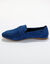 Mocassins croûte de cuir (bleu)