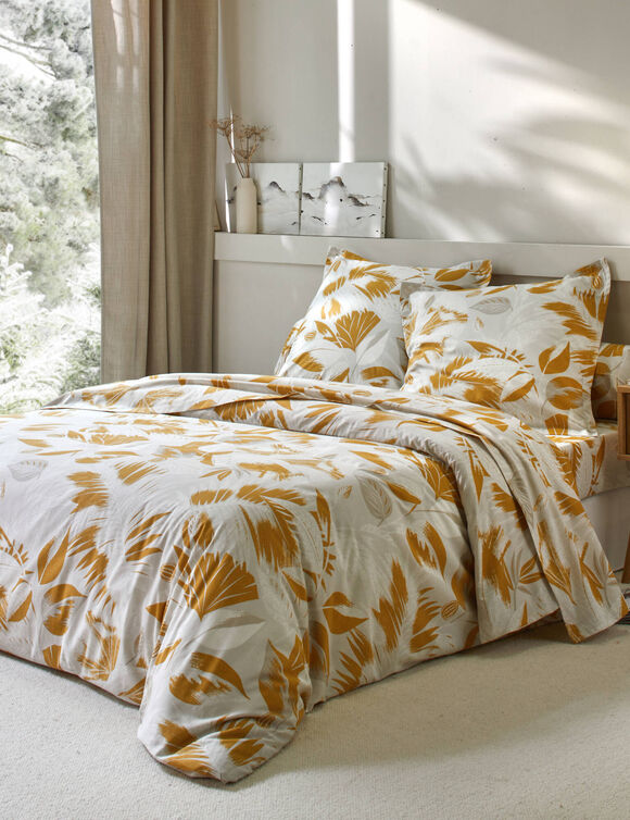 Linge de lit Oriane en coton imprimé (gris clair)