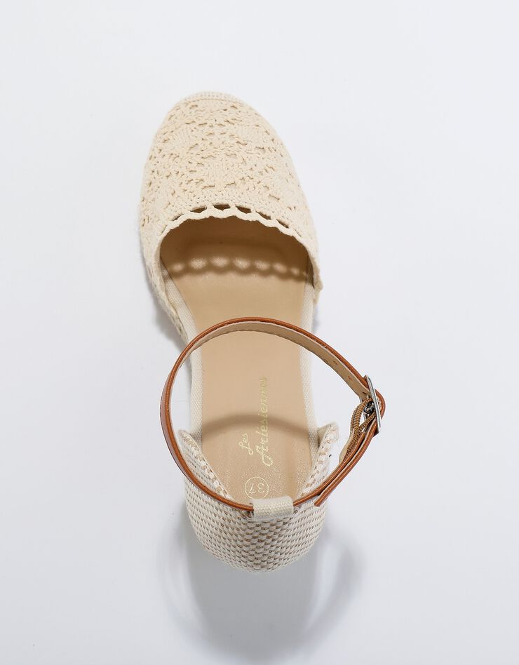 Sandales compensées macramé semelle corde (écru)