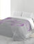 Couette microfibre imprimée cercles graphiques 200 g/m² (gris / parme)