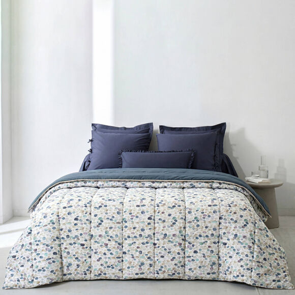 Couette microfibre imprim&eacute;e Confettis 200 g/m&sup2; (bleu vert)