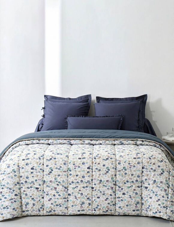 Couette microfibre imprim&eacute;e Confettis 200 g/m&sup2; (bleu vert)
