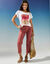 T-shirt boite imprimé "arty", maille jersey (terracotta)